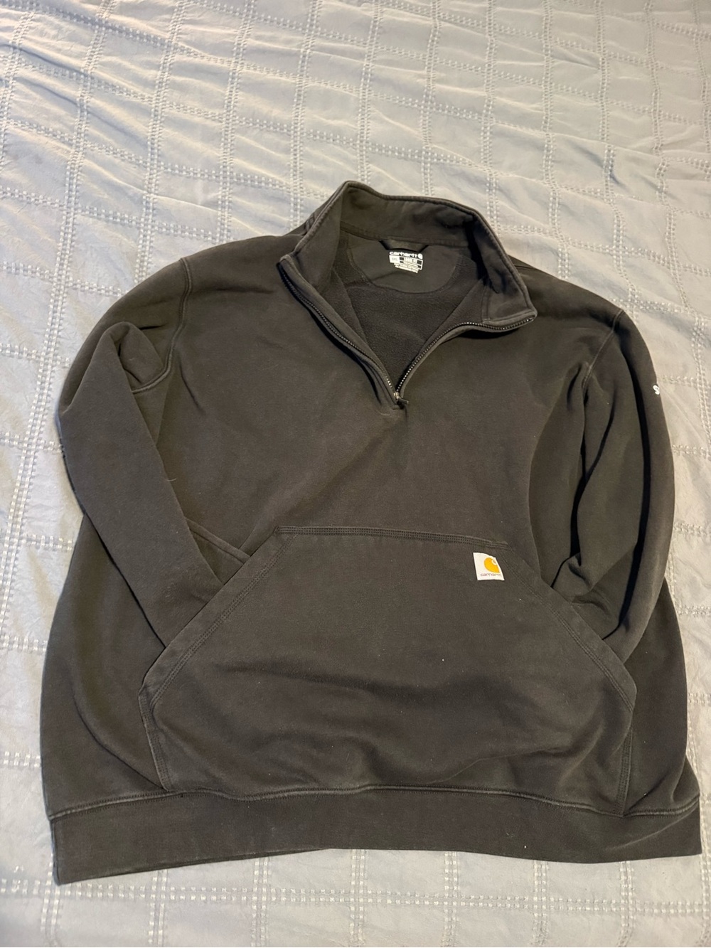 Carhartt Black 1/4 Zip Pullover with Kangaroo Pocket